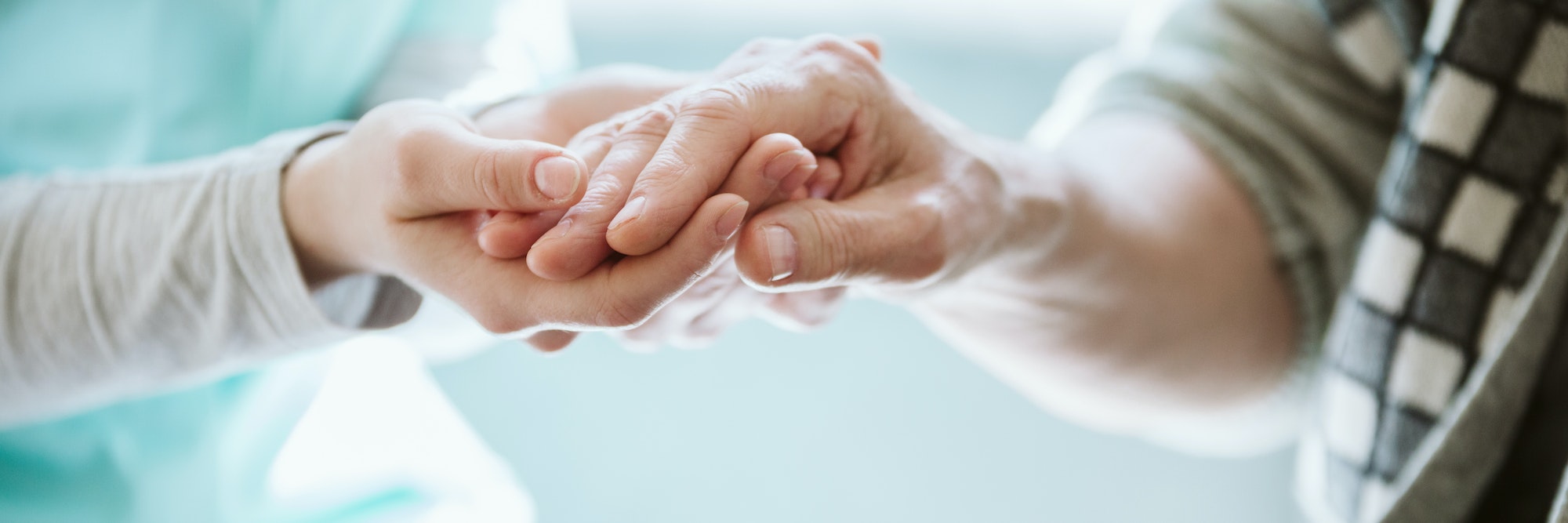 Helping hand for the elder person, real photo